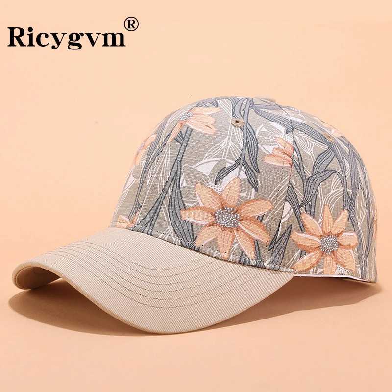 Flower Print Women Baseball Cap Female Adjustable Snapback Hat Summer Fashion Outdoor Sun Visors Ladies Bonnet casquette gorras S260306