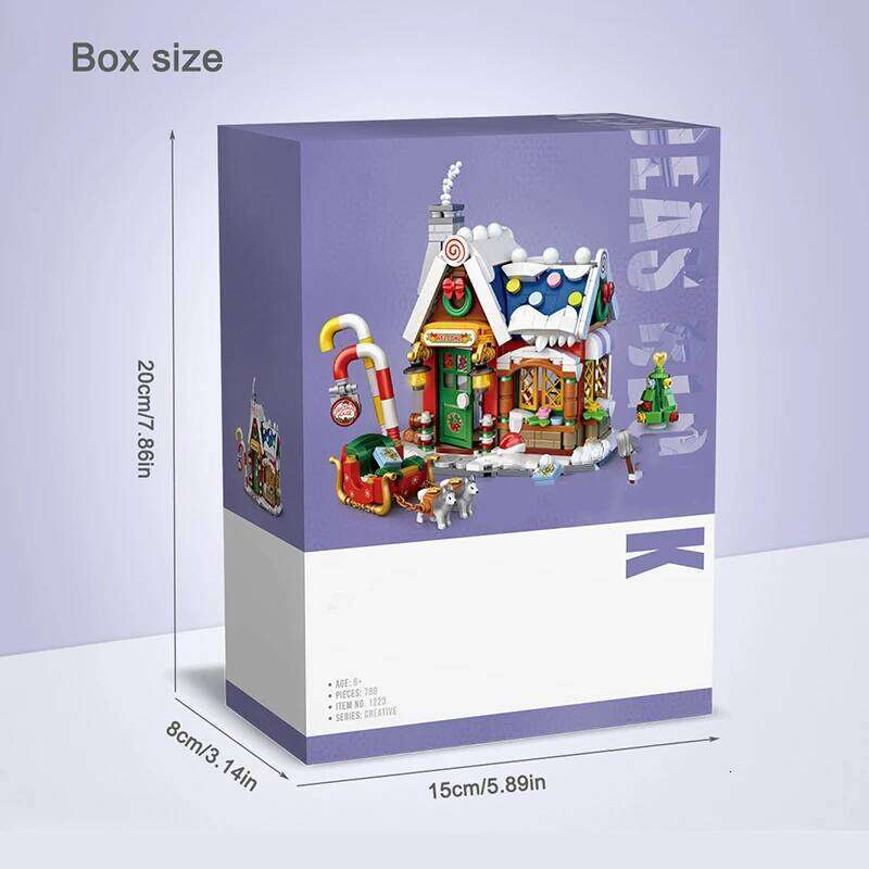 Creative Christmas Model Building Block Set DIY City Street View House Assembly Ornaments Children's Toys Holiday Gifts Z260306
