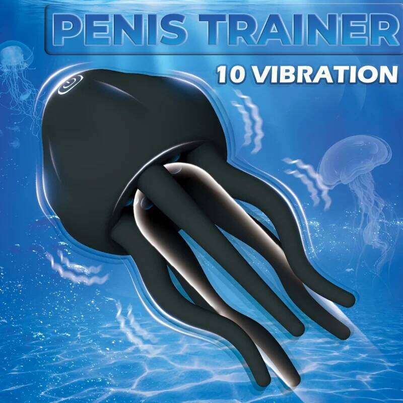 Delayed Ejaculation Vibrate Jellyfish Penis Trainer Clit Nipple Massager Male Glans Vibrators Adult Masturbation Sex Toys 18+ W260305