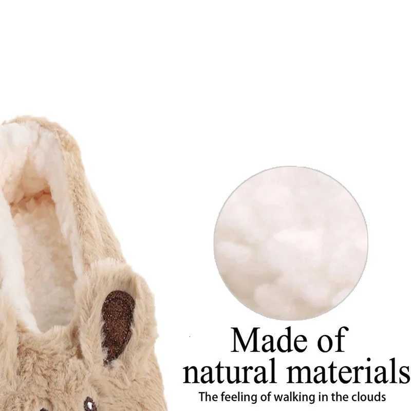 House Slipper Women Winter Non Slip Grip Indoor Fur Contton Warm Plush Home Fluffy Lazy Female Mouse Ears Embroidery Fuzzy Shoe S260305