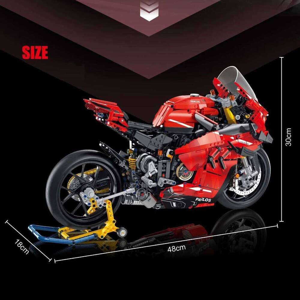 672101 2129pcs City Tech Motorcycle Car Model Building Blocks MOC Racing V4S Motobike Vehicles Bricks Toys For Children Gifts Z260306