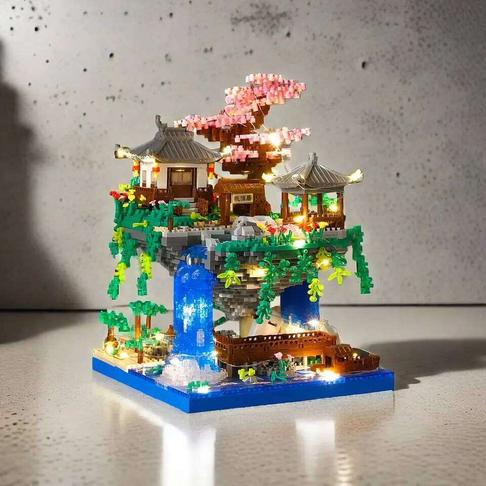 Taohuatan Lake Themed Micro Brick Building Blocks Set Adult Creative Toys Unique Chinese Landscape Model Bricks with LED Light Z260305