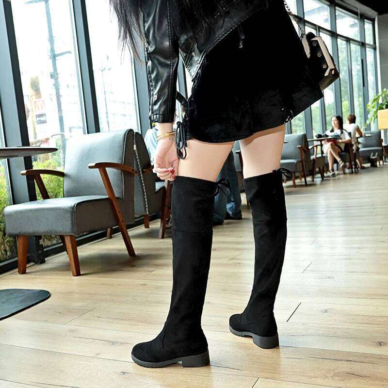 Women Over The Knee Suede Sexy Heels Lace Up Long Fall/winter Warm Thigh High Boots Party