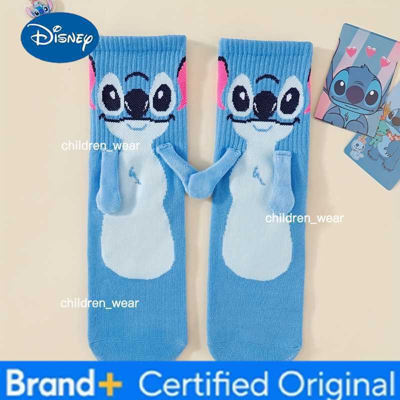 Disney Stitch Magnet Hand In Hand Sock Cartoon Fun Fashion Soft Comfortable Creative Adults children Christmas stocking toy gift H26030611