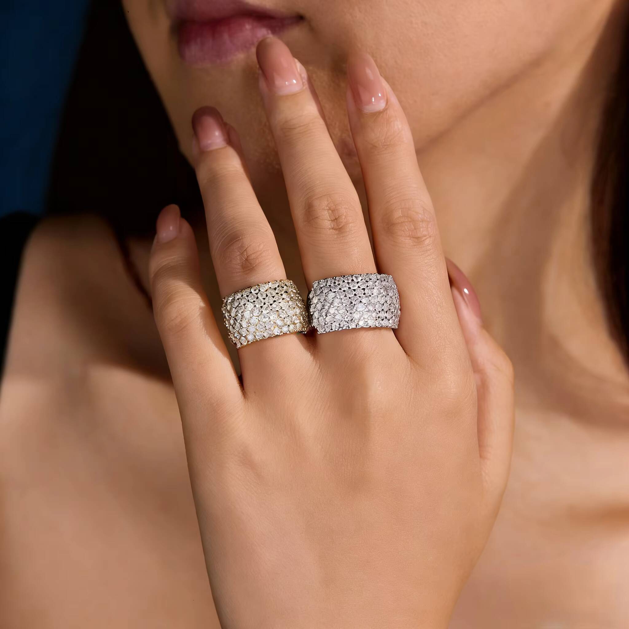 Wholesale Price Hip Hop Eternity Rings S925 Silver Iced Out Moissanite Diamond Ring for Men