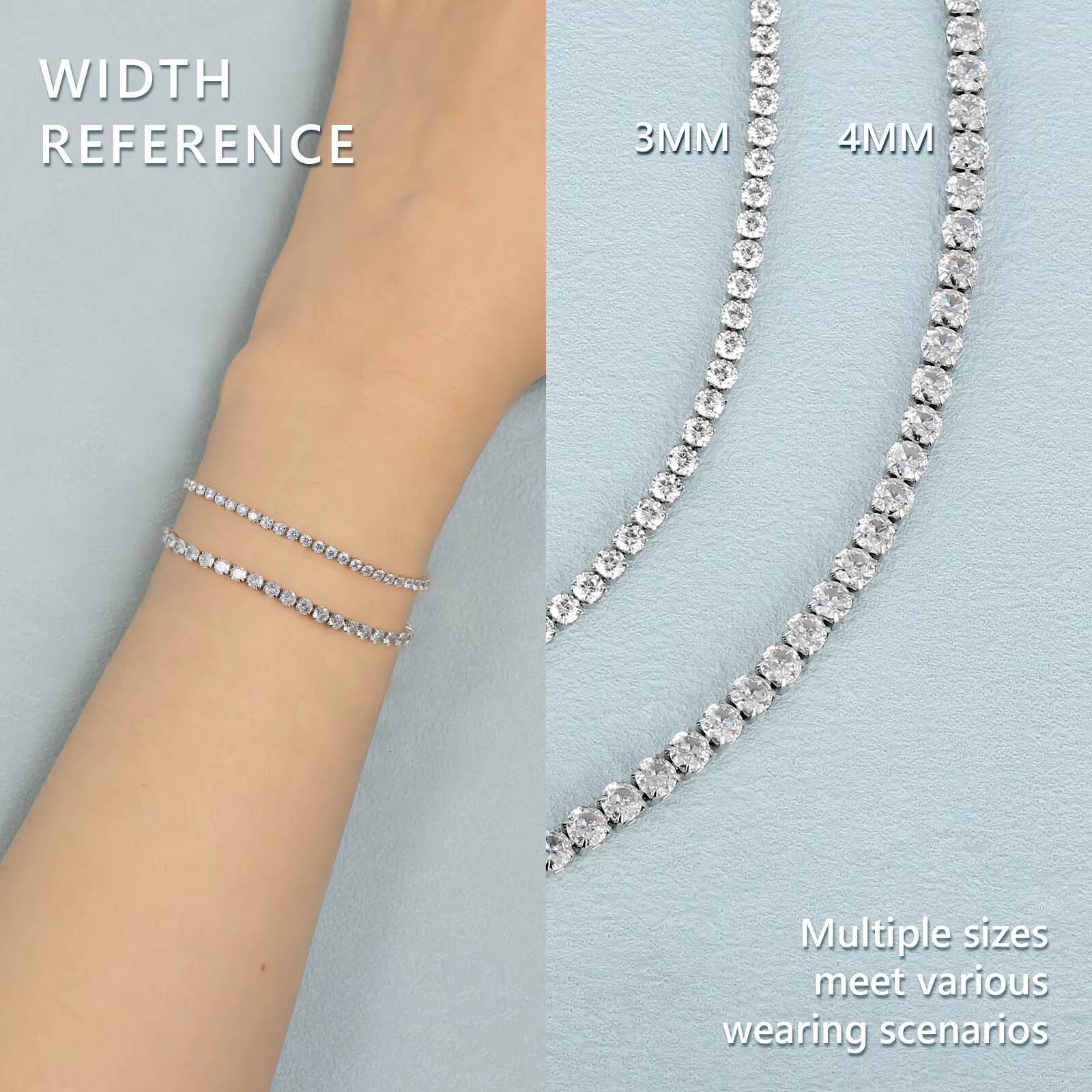 Iced Out Stainless Steel Diamond Bracelet Fashion Luxury Jewelry 3mm 2mm Women Men Classic 5A CZ Cubic Zirconia Tennis Bracelet
