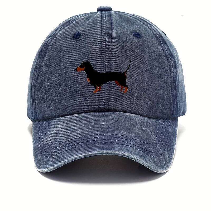 Retro dachshund baseball cap both men women, adjustable cute cartoon design suitable for sports and casual wear Y260304
