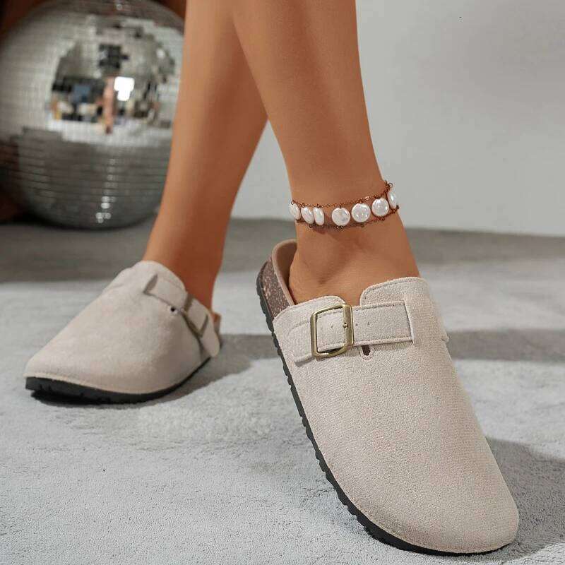 Comfortable 2026 Mules Slippers Retro Suede Sandals Solid Color Women's Shoes Light Fashion Women Slipper