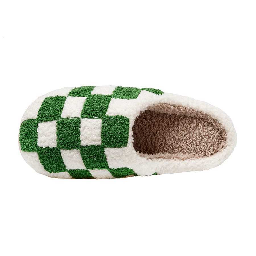 International Checkered Womens Slippers Casual Winter Home Cloudy Soft Sole Breathable Wear Resistant Anti Slip Shoes Girls S260305