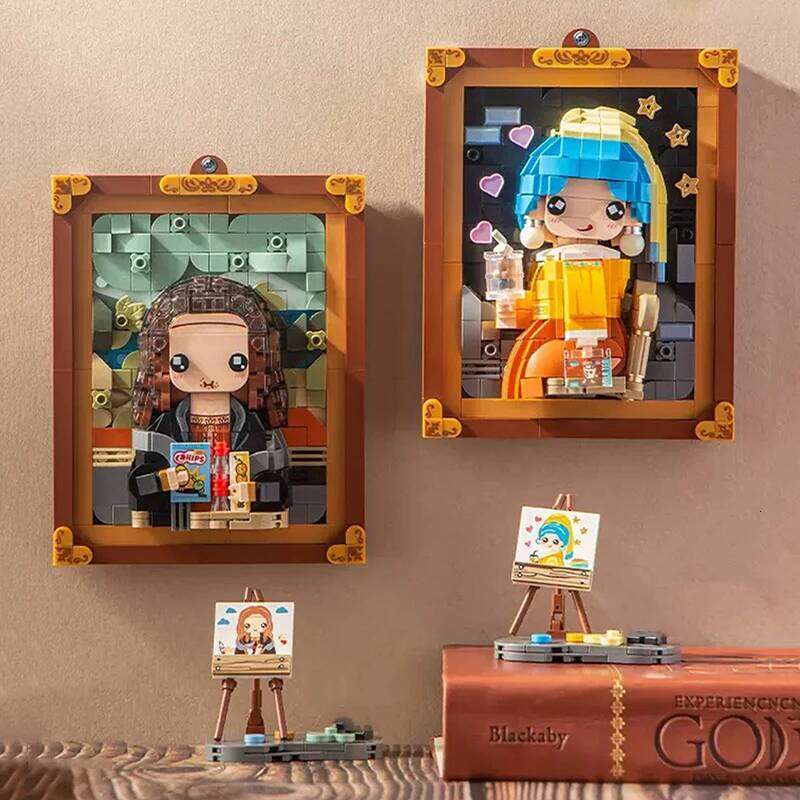 Classic Oil Building Block Set DIY Decoration Hanging Painting Small Particle Assembled Ornaments Children's Toys Gifts Z260306