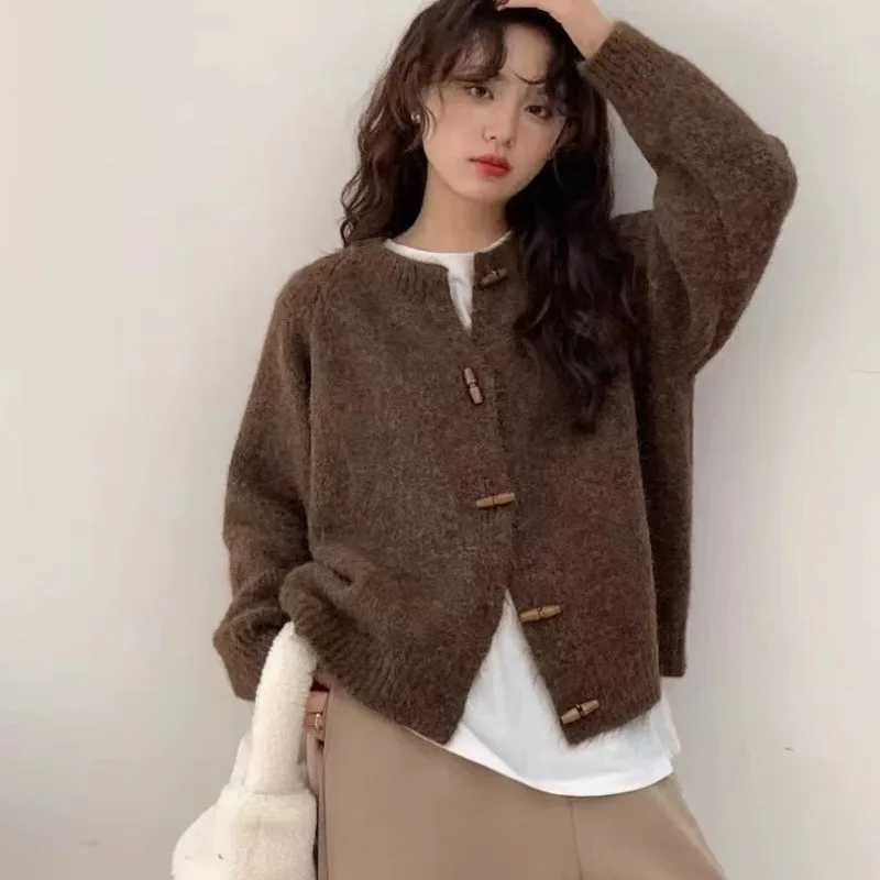 Autumn Winter Cardigan Sweater Women Knitted Coats Fashion Female Long Sleeve Solid Casual Knitwear Jackets Knit Cardigans Tops M260306