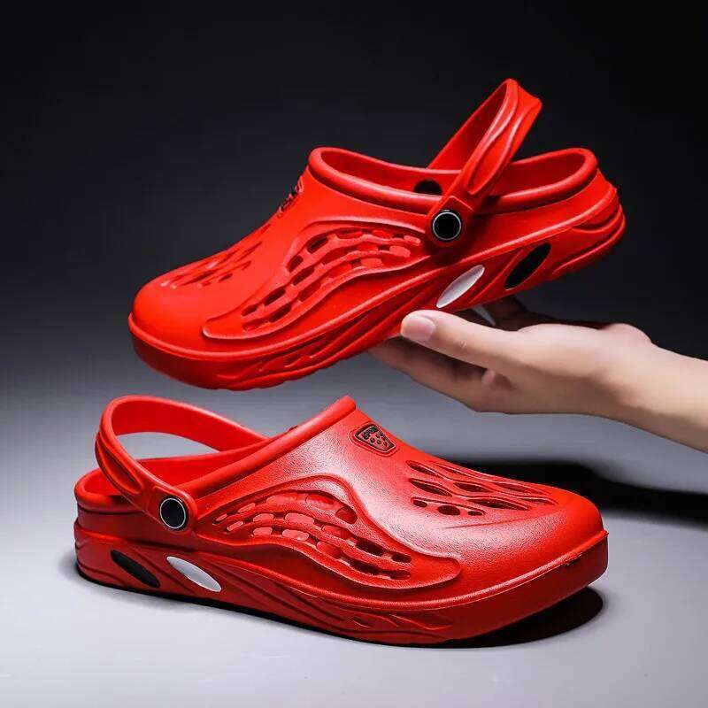Litfun New Hole EVA Non-slip Relaxed Beach Slippers Outdoors Leisure Flats Shoes Slip On Concise Men's Clogs Sandals