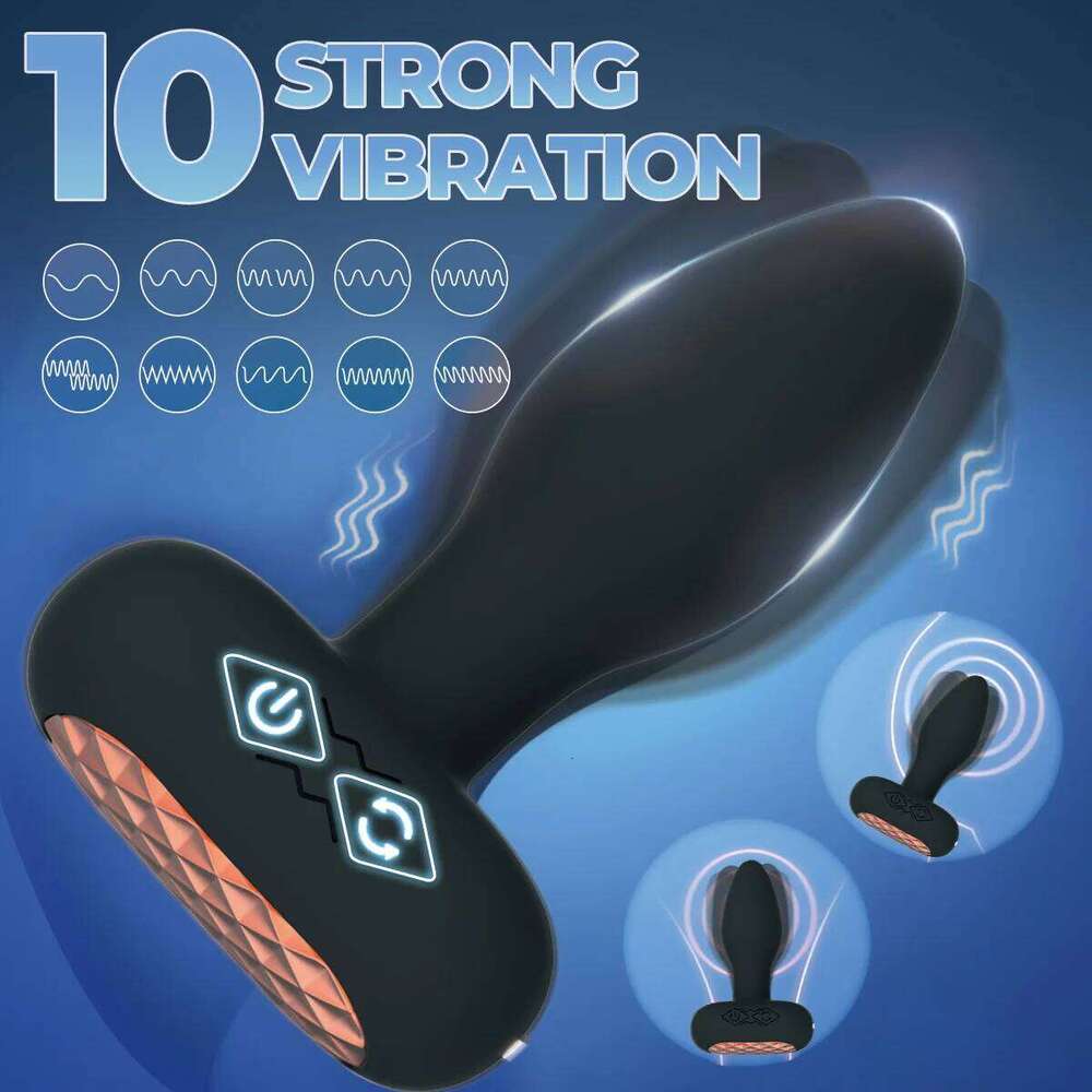 Adult Sex Toys with 10 Vibration & 6 Rotating Remote Control Vibrating Anal Butt Plug 360 Wiggles Prostate Massager W260305