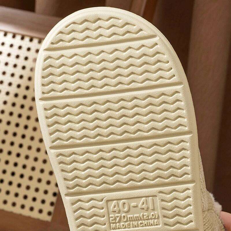 Litfun Winter Plush Lining Slippers For Women Anti-slip Platform House Slides Leisure Snow Boots Fluffy Warm Cozy Cotton Shoes