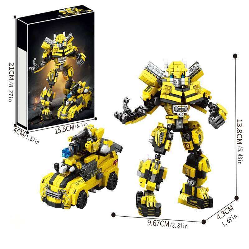1060 Particle Car Model Building Block Stem Educational Toys, Transforming Robot Assembly Kit Z260305