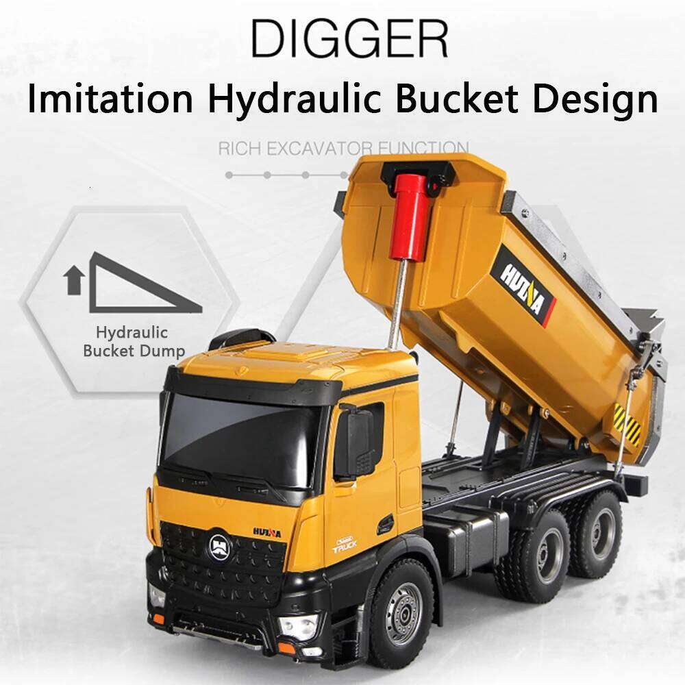HUINA 1573 1/14 10 Channel 2.4G Dump Truck Engineering Vehicle Remote Control Toy Boy Gift C260305