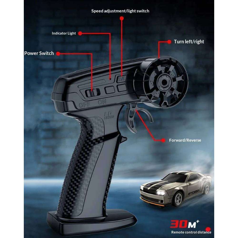 Hot Item 1:64 Scale Mini Remote Control RC High-Speed Drift 4WD Racing Car with Lights Toy for Boys Birthday Gift C260305