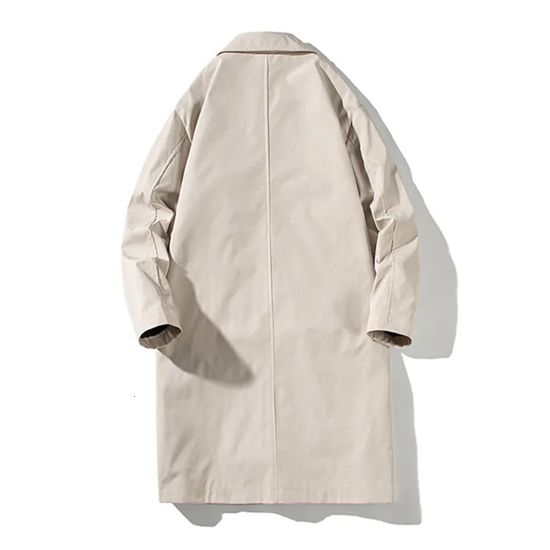 Spring Autumn Trench Men Fashion Oversized Jakcet Casual Windbreaker Mens Medium Length Turn Down Collar 260302