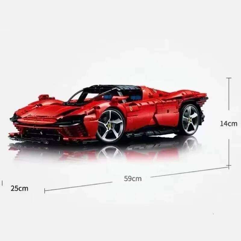 Chinese Building Blocks Red Sports Car Racing SKU006 Model Toy Adult High Difficulty Male and Female Children Puzzle Gift Z260306