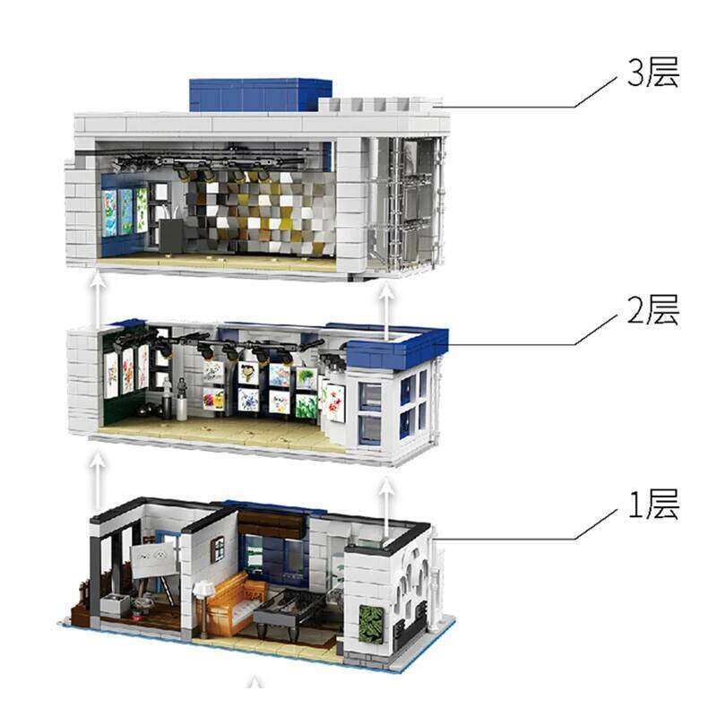 3536PCS City Street View Building Blocks Modular Architecture Model MOC-67005 Modern Art Gallery Toys for Childrens Boys Gifts Z260306