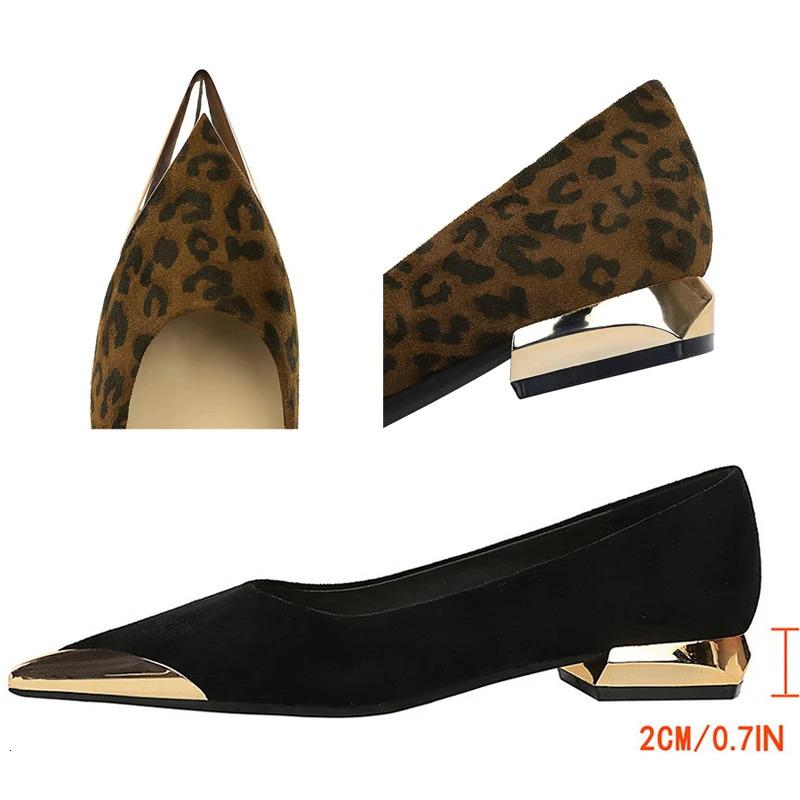Retro womens low heeled shoes suede Ladies shoes Metal pointed tip women shoes Comfortable Female shoes low heel Office shoes 260306