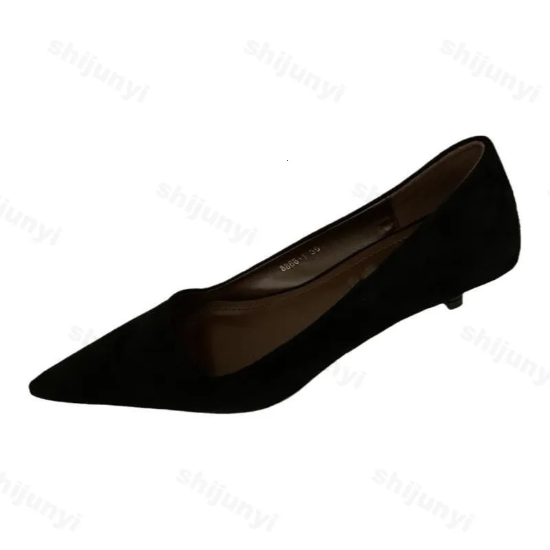 Elegant Pointed Head Shallow Mputh Casual Single Shoes for Womens Autumn Comfortable Fashion Versatile Thin Heel Pumps 260303