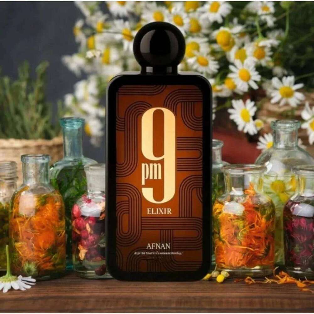 9PM Elixir Eau De Parfum Warm Spicy Leather Fragrance with Nutmeg Cardamom Vanilla Long Lasting Perfume Evening Sensual Scent 26H0306