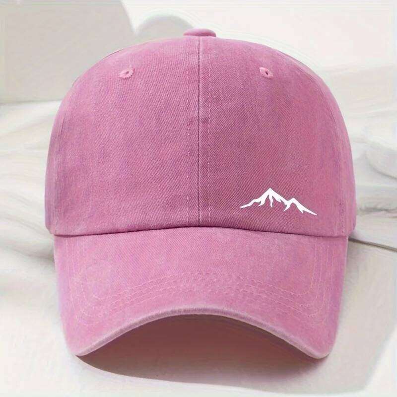 Mountain printed baseball caps men and women, suitable for outdoor travel, hiking, mountaineering, sun protection Y260304