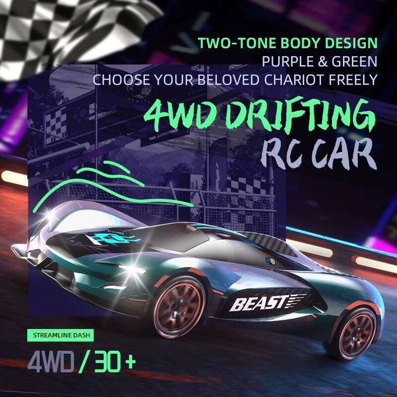 New RC Car 1:24 Scale Four-wheel Drive Drift With Two Speed Settings LED Light Vehicle Start Up Sound Effect Children Toys SG208 C260305