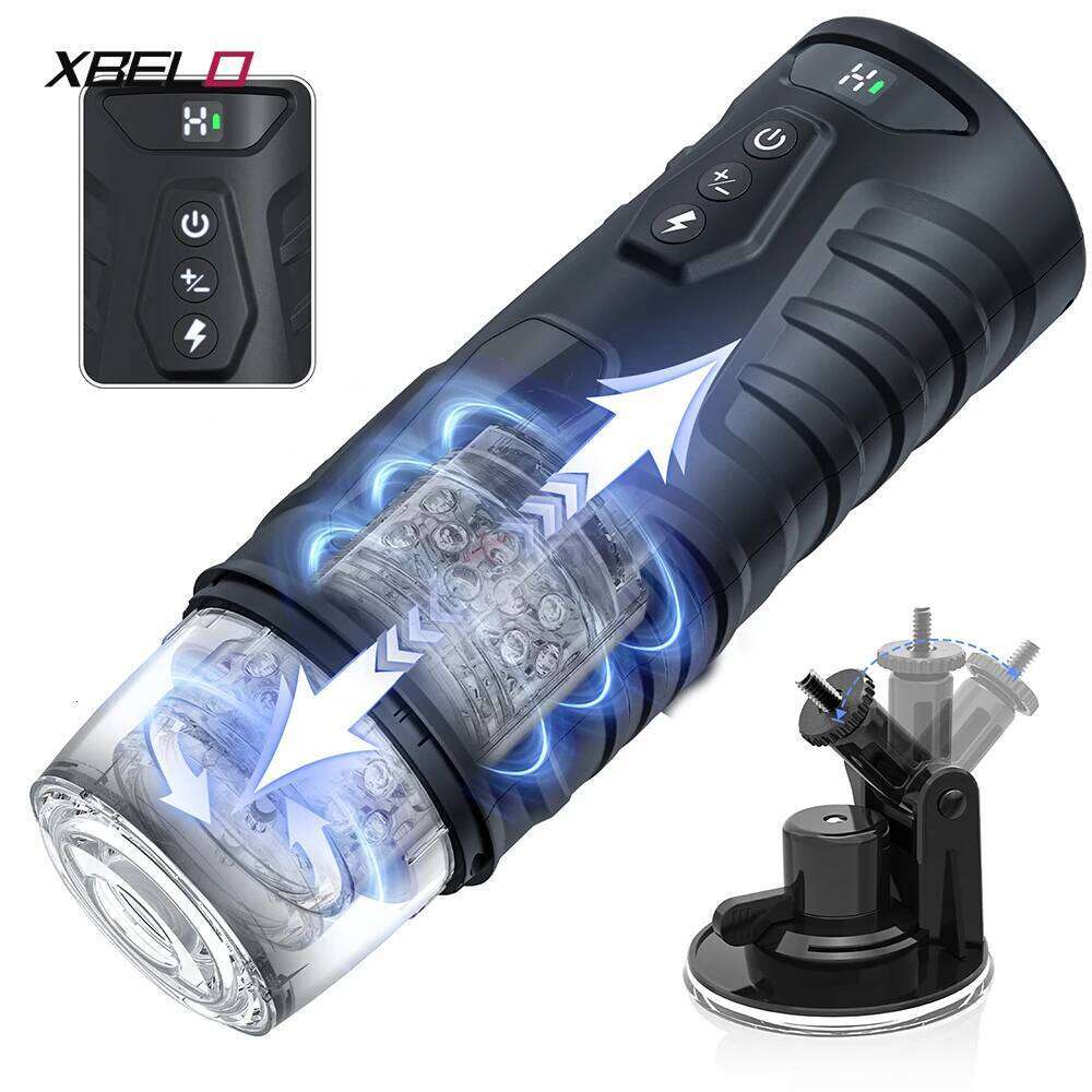 Automatic Male Masturbator Telescopic Rotation Masturbation with Suction Cup Simulation Blowjob Piston Sex Toy for Men W260305