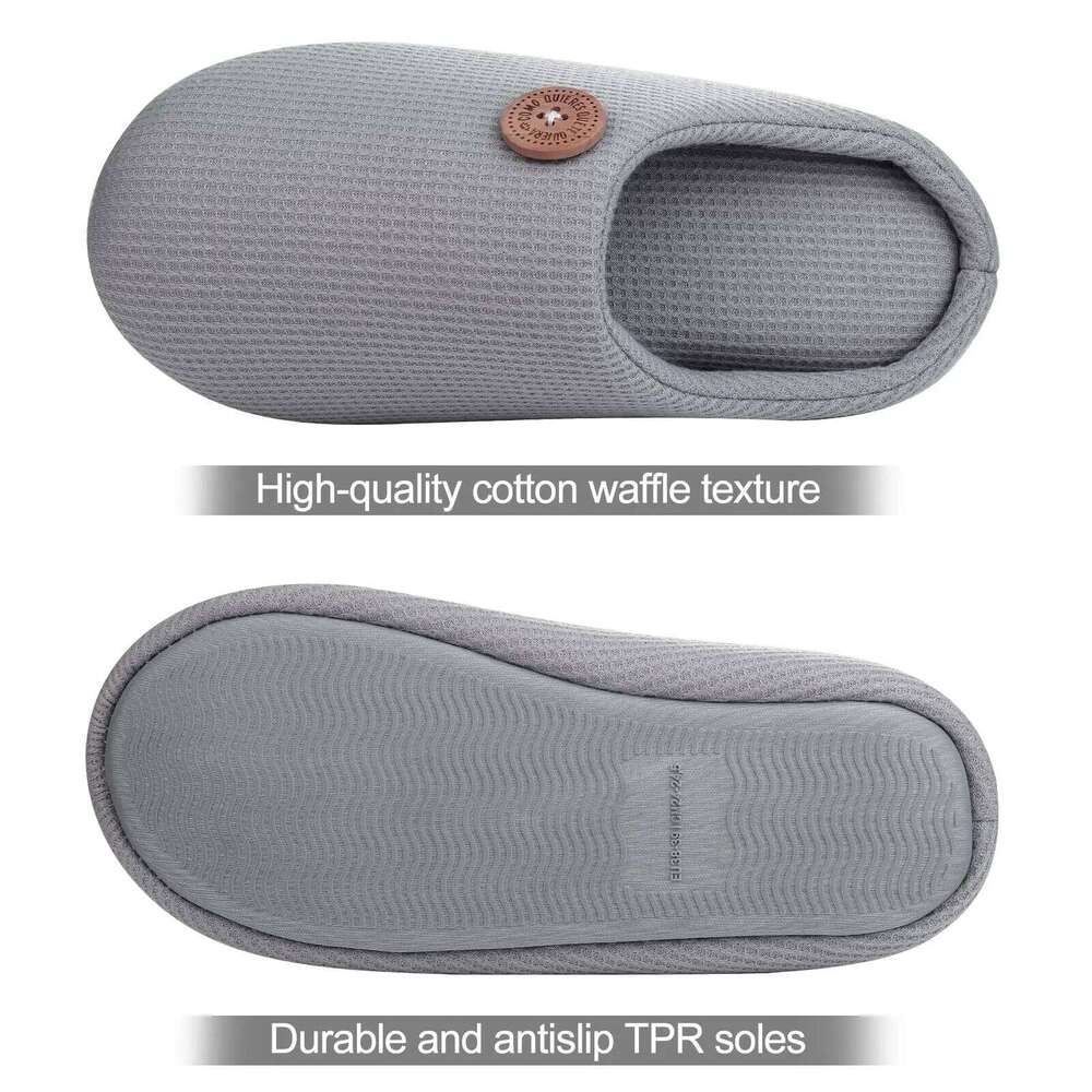 Litfun Winter Cotton Slippers For Men Women Anti-slip Home Durable Cozy Warm Slides Deep Memory Foam Breathable Slipper