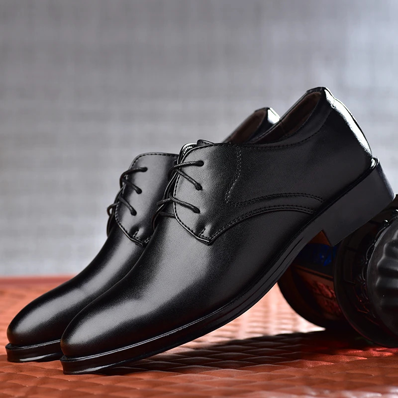 Men Formal Leather Shoes Black Pointed Toe Men Loafers Party Office Business Casual Shoes for Men Oxford Shoes Mens Dress Shoe 260305