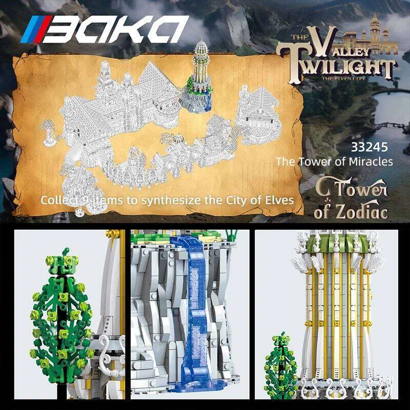 3726PCS Tower of Miracles Building Blocks European Myth Lighthouse Models Bricks Desktop Decoration Toys For Kids Holiday Gifts Z260305