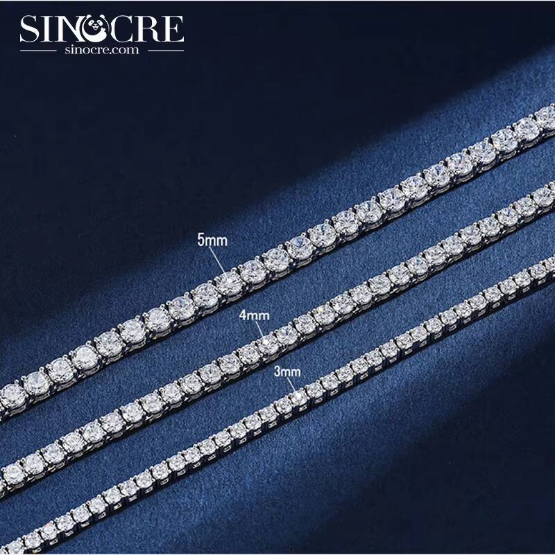 5mm Moissanite Tennis Chain Necklace Bracelets For Women Men