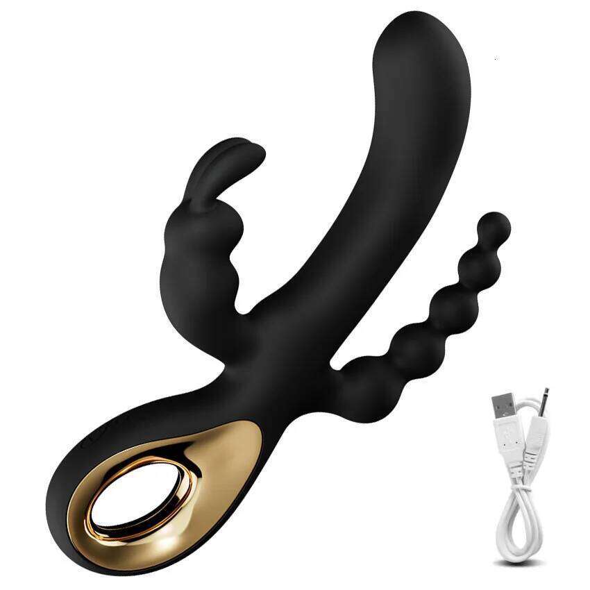 3 In 1 Dildo Rabbit Vibrators Woman Clitoris Massage Anal Beads Sex Toys For Adults G-Spot Stimulation Female Masturbator 18 W260305
