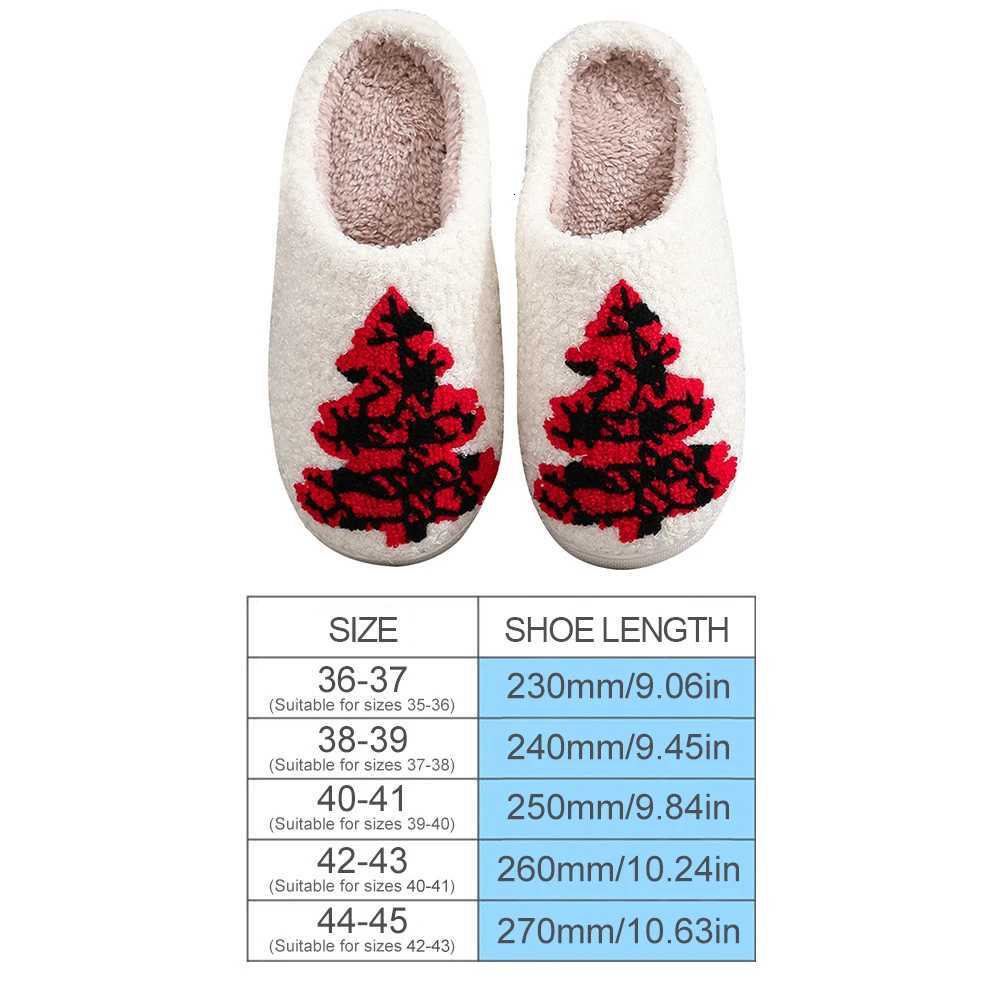 Women Men Warm Plush Home Slipper Cozy Christmas Tree Cotton Slippers Breathable Bedroom Slippers for Indoor for Christmas Gift S260305