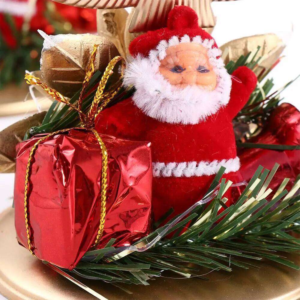 Desktop Table Decoration Metal Santa Claus Snowflake Star Candlestick Stand Holder Candle Pillar Christmas Ornament XJ260305