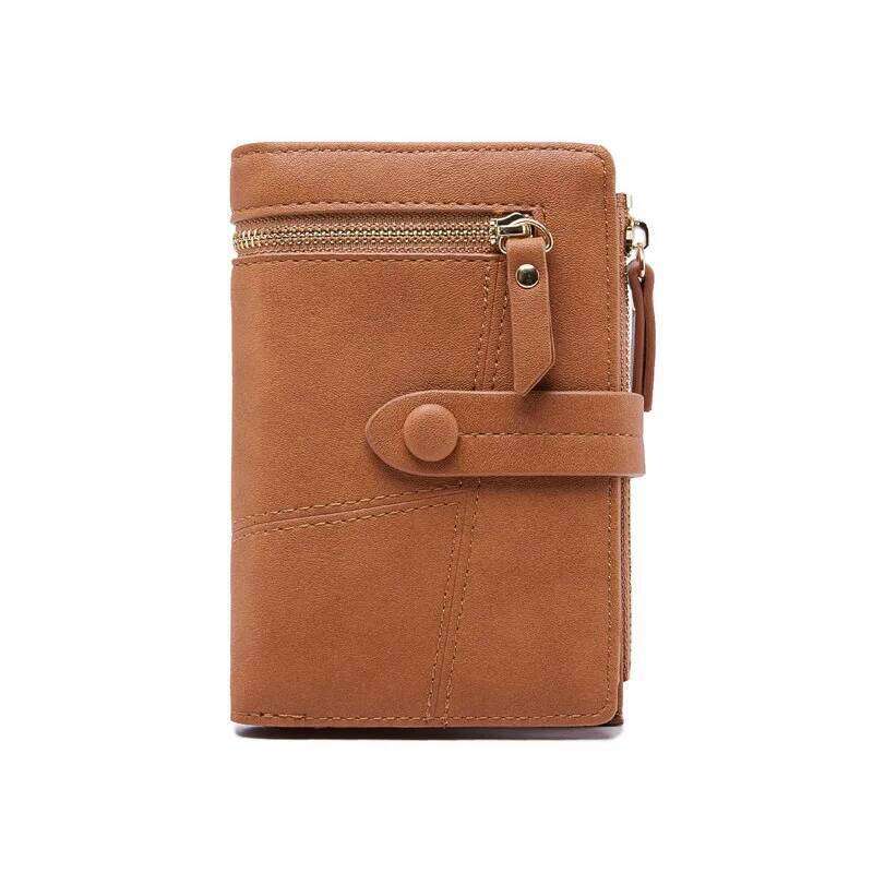 Women Short Wallet PU Leather Girls Folded Card Holder Small Money Bags Zipper Coin Purse Ladies Cute Multifunctional Clutch Bag C260304