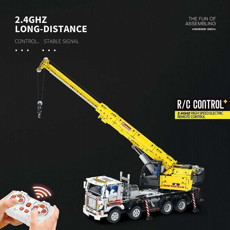 City Mobile Crane Engineering Building Blocks Technology Bricks Moc Remote Control Truck Model Assembling Toys for Boys Gift Set Z260306