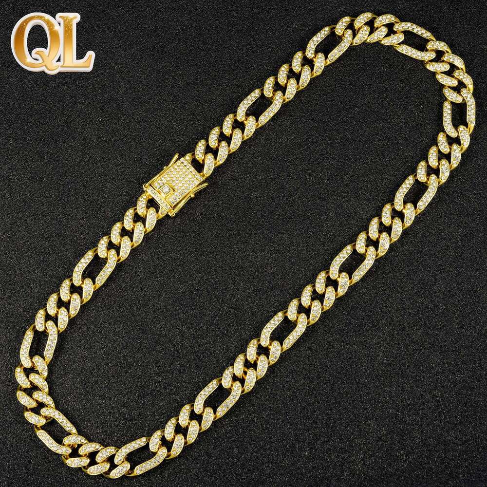 Men's Bracelet 13MM Cuban Light Luxury High-End Cross-Border 3:1 Necklace Full Diamond Thickened High Quality