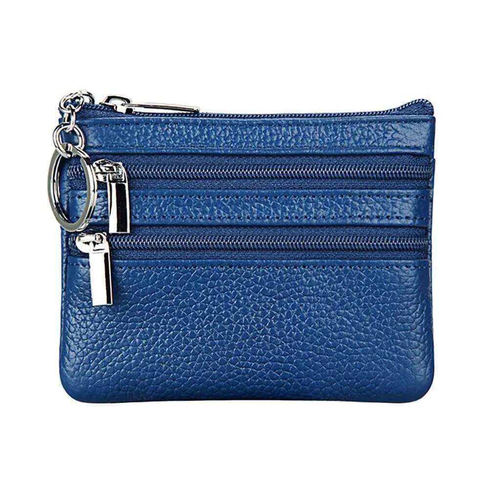 Portable PU Leather Coin Waterproof with Key Ring Wallet Money Bag Wear-resistant Zipper Pocket Purse Women C260304