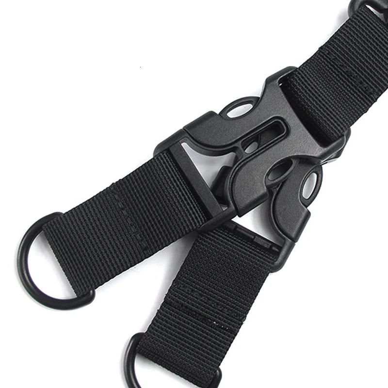 Tactical Nylon Webbing Backpack Hook Multifunctional Carabiner DShaped Keychain Doublesplit quick release hanging Buckle 260228