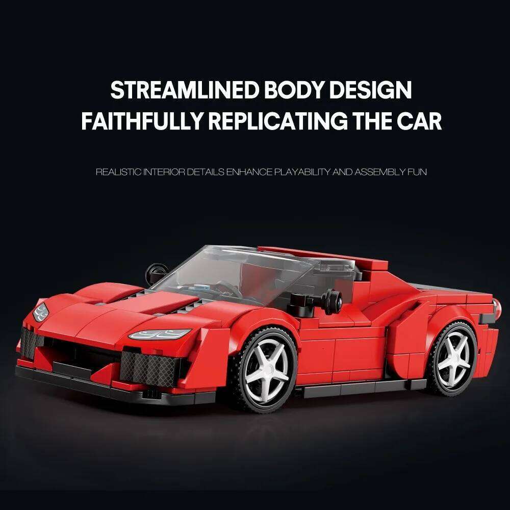 298PCS Speed Racing Car Building Blocks City Sport Vehicle Bricks 1:24 Model Collection Desktop Display Kids Toys Holiday Gifts Z260306