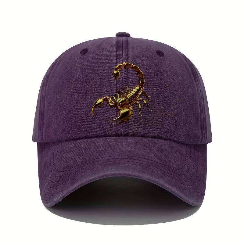 Golden Scorpion Printed Baseball Retro Lightweight Washable Hat Adjustable for Men Y260304