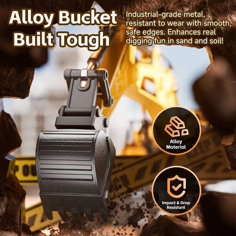 New 1/16 RC Excavator Truck Alloy 12CH Engineering Vehicle Sound Lighting 360 Degree Rotation Car Kids Toys Boy Birthday Gift C260305