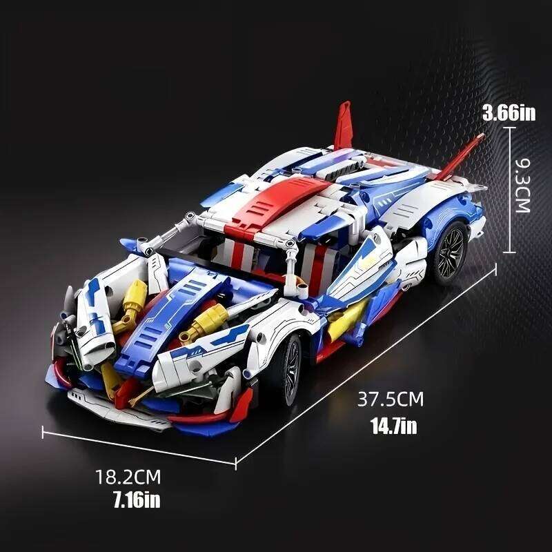 Supercar building block set, helios racing car model, perfect gift for birthday, Christmas, Halloween, New Year party Z260306