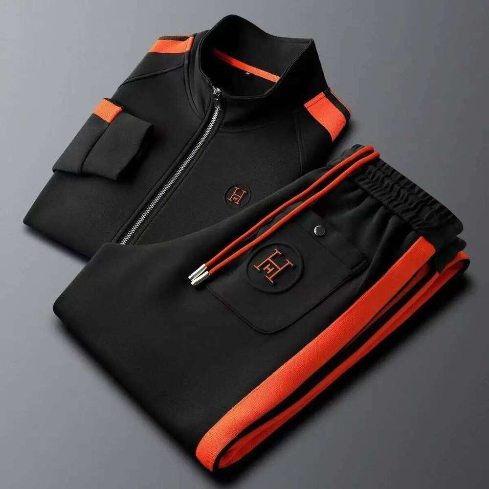 Spring Autumn Fashion Embroidered Men's Sports And Leisure Jacket Pants 2-Pc Set Youth Street Party Brand Men Sets