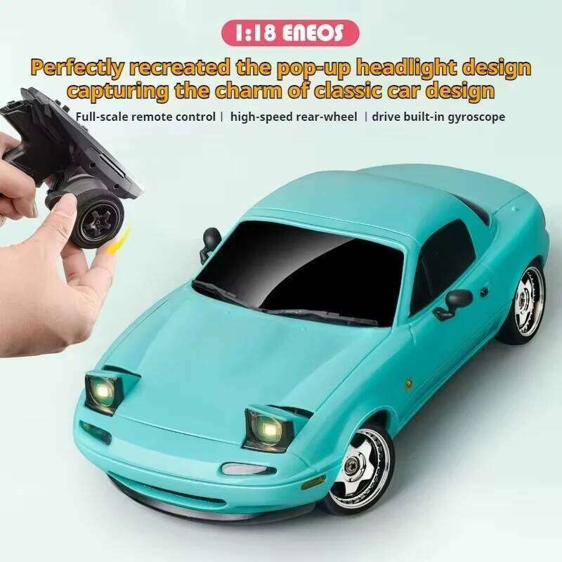 In Stock 1:18 Adorable Mx-5 Miata Rx7 Rc Drift 2.4g Esp Gyro Flip-Up Light Full Scale Remote Control Toy Car Xmas Gift C260305