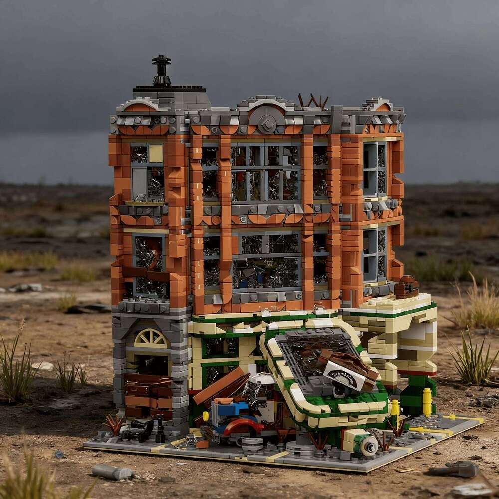 Corner Garage Movie City Architecture, MOC House Modular Building Blocks Model Kit,with figures,Gift for Adults Kids 3325PCS Z260306