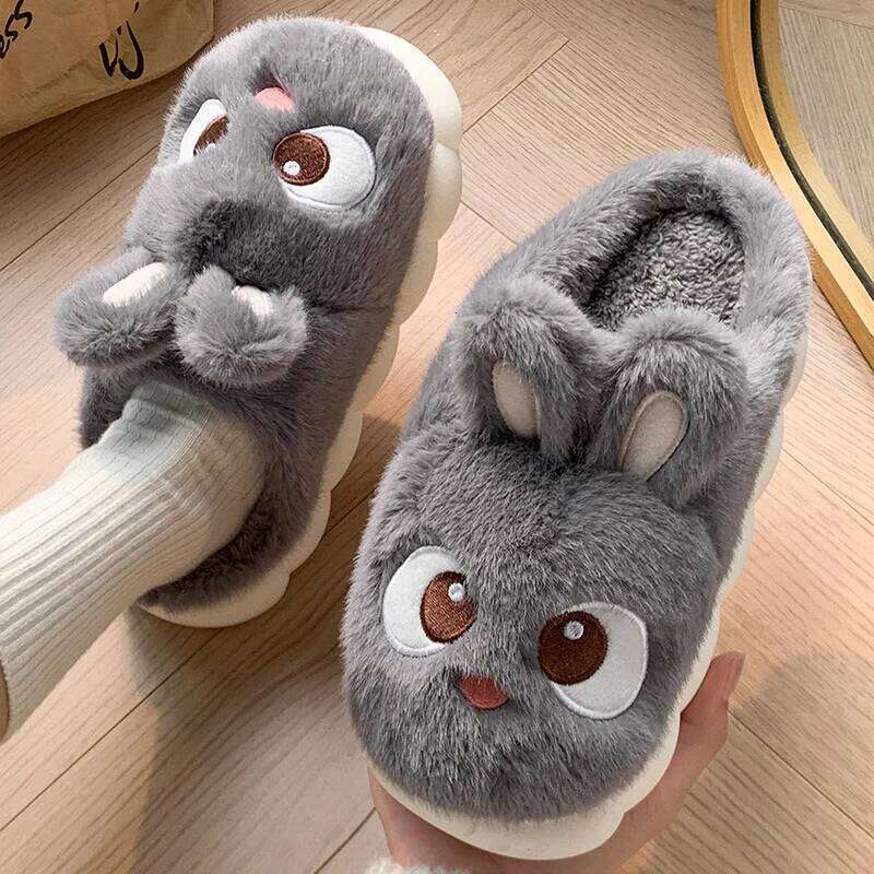 Women's slippers indoor home warm and velvet household parent-child wool cotton shoes women wear outside winter